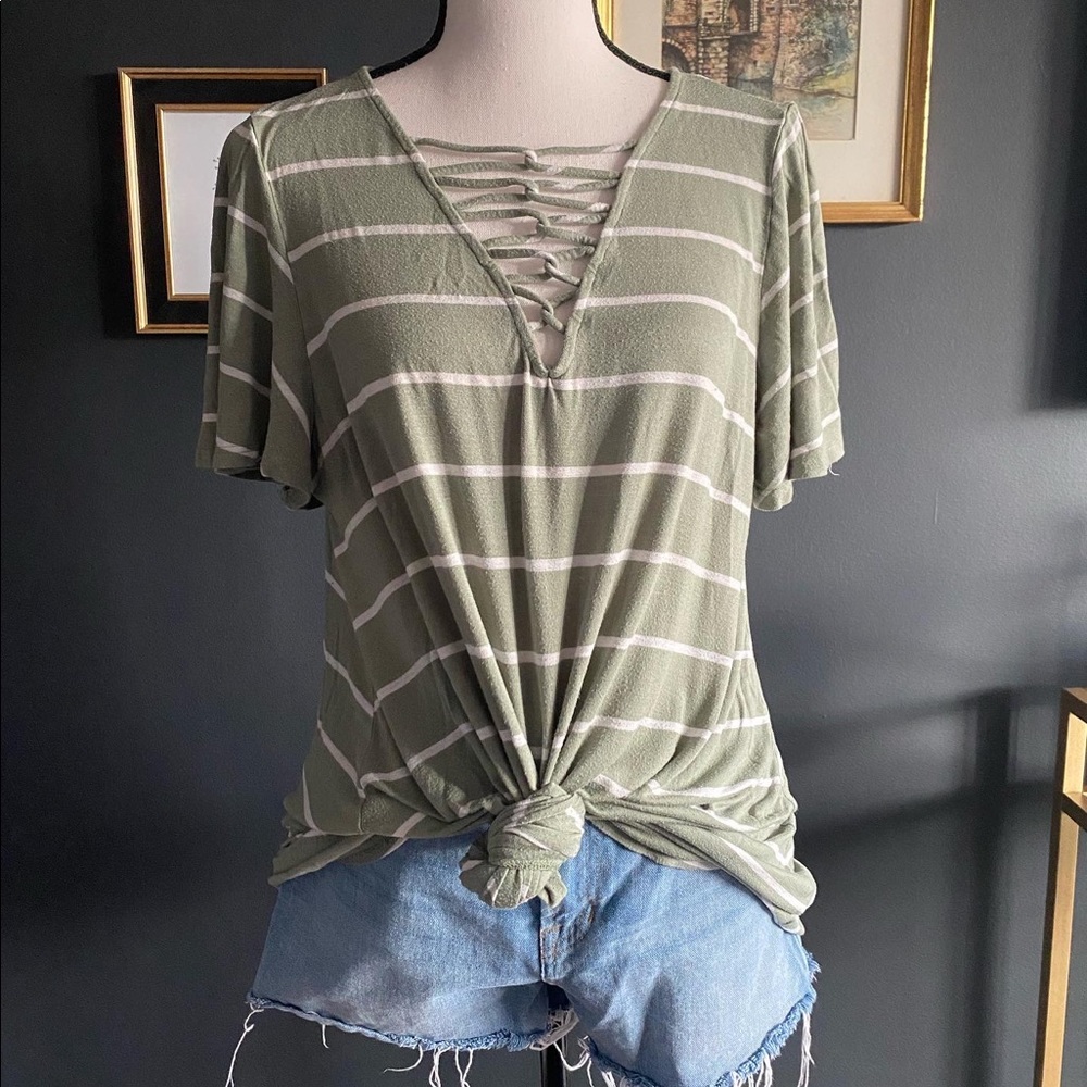 Emerald Striped Blouse